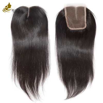 গুণ  Straight Hair Swiss Lace Frontal Closure 4x4 Natural Color Middle Part কারখানা