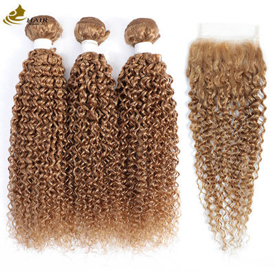 গুণ  27 Colored Weft Ombre Human Hair Extensions Curly Virgin 100g/Bundle কারখানা