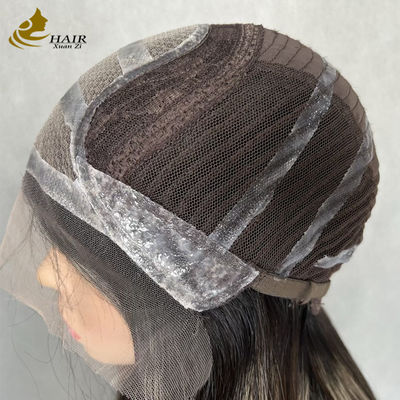 গুণ  Vietnamese Glueless Silk Top Full Lace Wig Straight Lace Front Wig With Silicone কারখানা