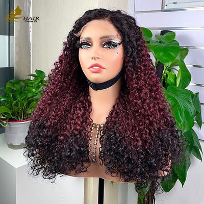 সহজ পোশাক আরামদায়ক গ্লিসহীন 5 * 5 পিক্সি কোঁকড়ানো মানব চুল টি রঙের