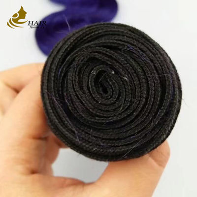 বেগুনি ঢেউয়ের ছায়া মানব চুল এক্সটেনশন 26 ইঞ্চি Kinky কোঁকড়ানো