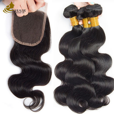 Oem Remy মানব চুল এক্সটেনশন Bundles Weft Raw Body Wave Hair Bundles With Closure