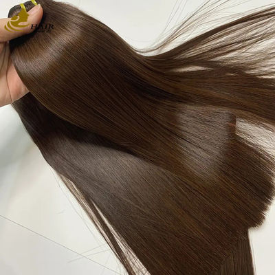 ভিয়েতনাম সুপার ডাবল টানা হাড় সোজা বাদামী # 4 মানব চুলের বান্ডিল