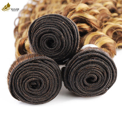 পিয়ানো 4/27 Ombre মানব চুল এক্সটেনশান গভীর তরঙ্গ চুল বান্ডিল