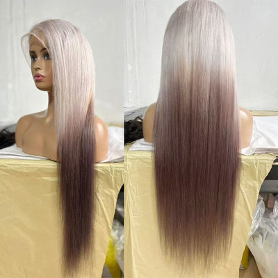 গরম বিক্রয় সিলভার গ্রে স্বচ্ছ লেইস ফ্রন্টাল উইগস সোজা 100 ভার্জিন হিউম্যান হেয়ার লেইস উইগস কালো মহিলাদের জন্য ফুল