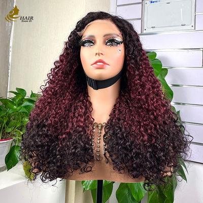 সহজ পোশাক আরামদায়ক গ্লিসহীন 5 * 5 পিক্সি কোঁকড়ানো মানব চুল টি রঙের