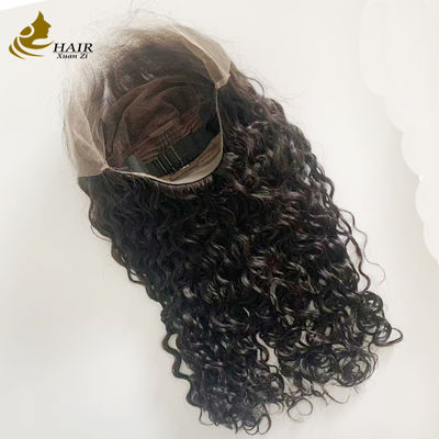 250% ঘনত্ব 20 ইঞ্চি প্রাকৃতিক কালো জল ঢেউ HD 13 * 6 গ্লিসহীন পূর্ণ লেইস উইগ সঙ্গে প্রাকৃতিক পূর্ণ চুল লাইন