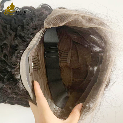 250% ঘনত্ব 20 ইঞ্চি প্রাকৃতিক কালো জল ঢেউ HD 13 * 6 গ্লিসহীন পূর্ণ লেইস উইগ সঙ্গে প্রাকৃতিক পূর্ণ চুল লাইন