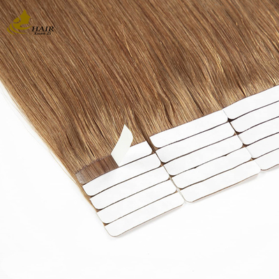 #30 রঙিন সোজা কুমারী চুলের টেপ মানব চুলের এক্সটেনশান মহিলাদের জন্য