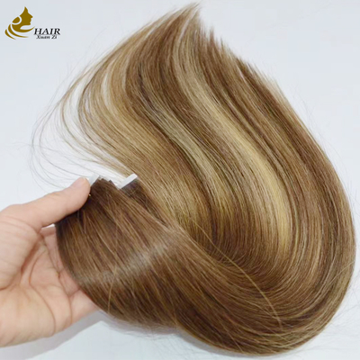 জনপ্রিয় স্কিন ওয়েফ্ট সোজা 100% রেমি হিউম্যান হেয়ার টেপ হেয়ার এক্সটেনশনস কিউটিকল অ্যালাইনড ভার্জিন চুল