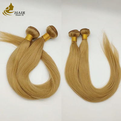 30inch 27# Brown Color Straight Virgin Human Hair Bundles Brazilian Cuticle Aligned Hair Bundles